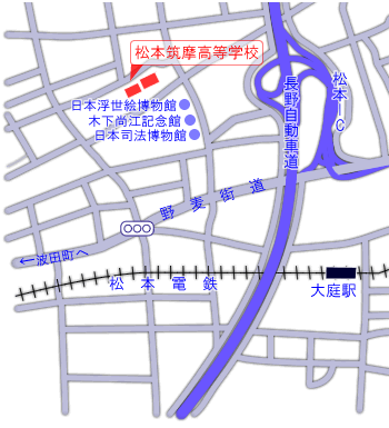 松本インターからの地図