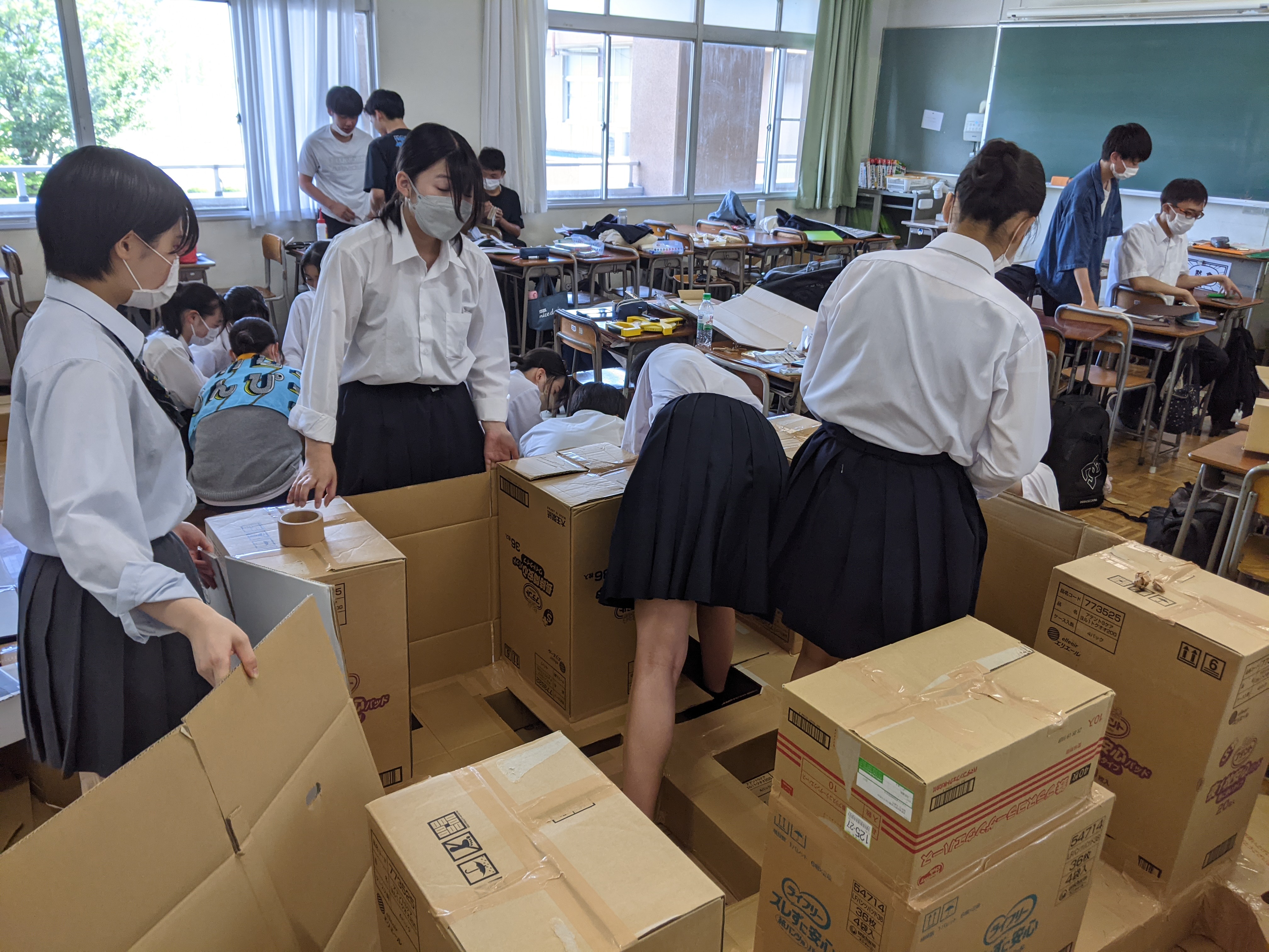 クラス展の準備の様子